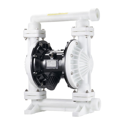 Air Operated Double Diaphragm Pump, 25 GPM, 1 inch Inlet & Outlet Pneumatic Waste Oil Transfer Pump, Max 100 PSI, Polypropylene Body, Air-Operated for Diesel, Grease, Kerosene, Gasoline & Oil