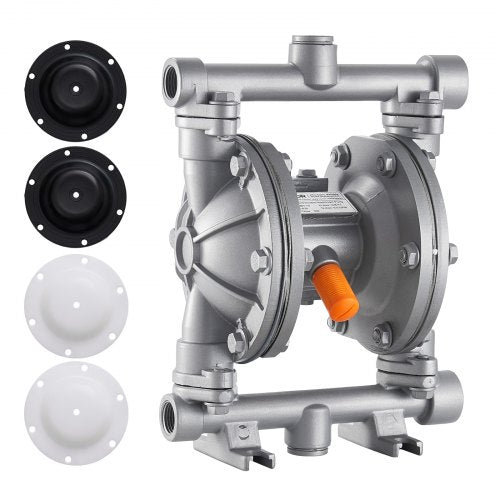 Air Operated Double Diaphragm Pump, 6.6 GPM, 3/8 inch Inlet & Outlet Pneumatic Waste Oil Transfer Pump, Max 100 PSI, Aluminum Alloy Body, Air-Operated for Diesel, Grease, Kerosene, Gasoline