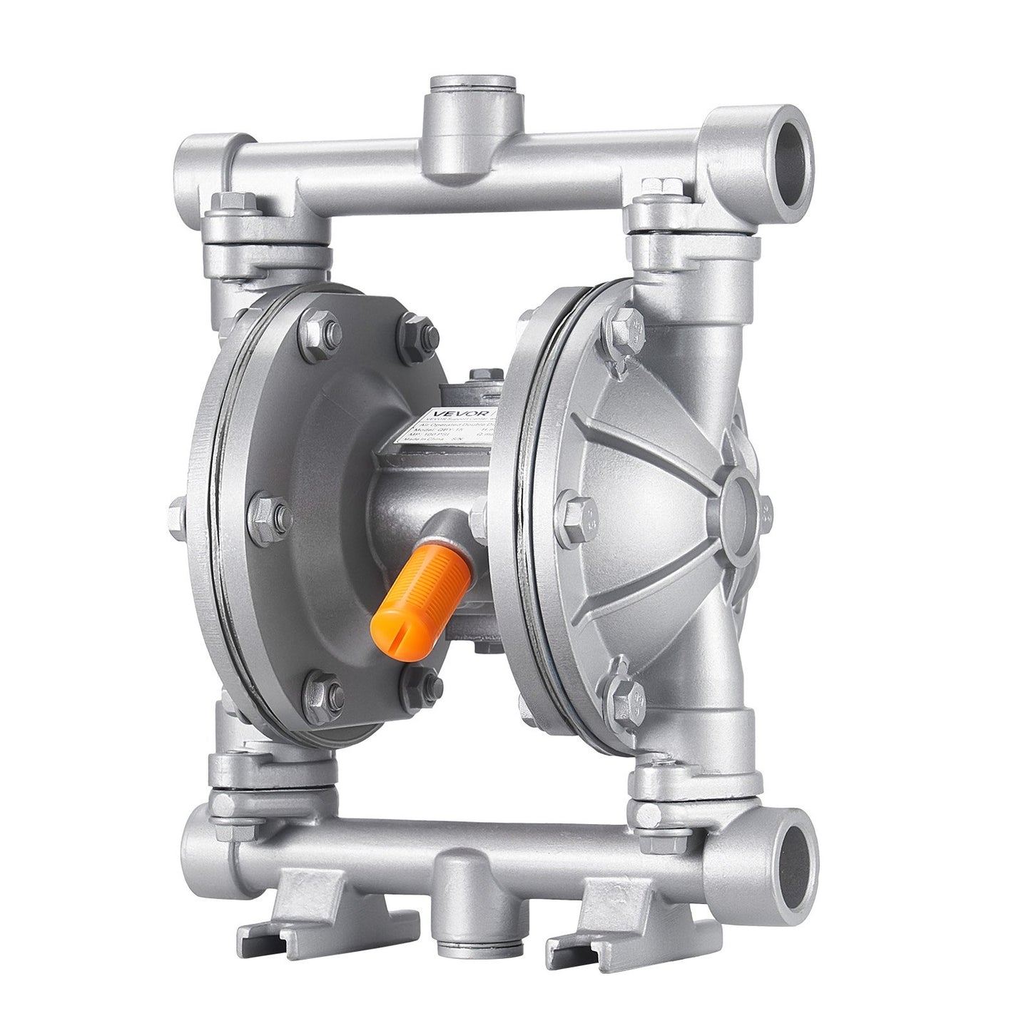 Air Operated Double Diaphragm Pump, 6.6 GPM, 3/8 inch Inlet & Outlet Pneumatic Waste Oil Transfer Pump, Max 100 PSI, Aluminum Alloy Body, Air-Operated for Diesel, Grease, Kerosene, Gasoline