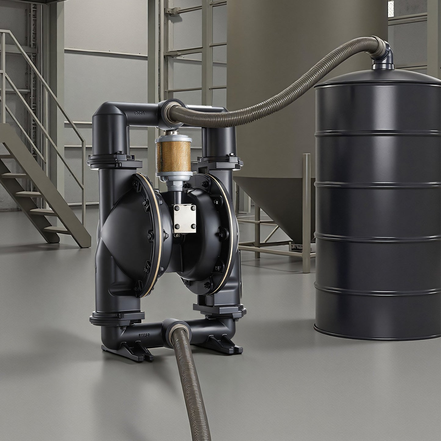 Air Operated Double Diaphragm Pump, 158 GPM, 2 inch Inlet & Outlet Pneumatic Waste Oil Transfer Pump, Max 114 PSI, Aluminum Alloy Body, Air-Operated for Diesel, Grease, Kerosene, Gasoline & Oil