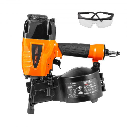 Coil Siding Nailer CN65, 1-1/4" to 2-1/2" 15 Degree Pneumatic Siding Nail Gun with Tool-Less Depth Adjustment, 70-120PSI Air Coil Nailer for Siding, Pallet Sheathing, Wooding, Fencing, Decking