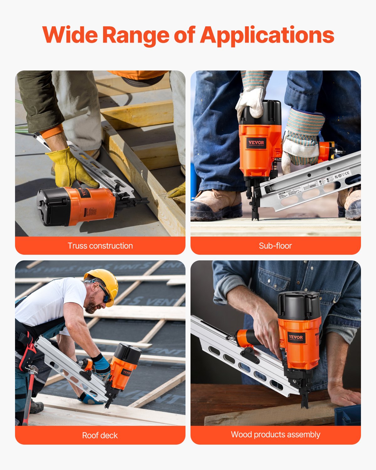 Rahmennagler 50 bis 90 mm 21° Druckluftnagler mit vollrundem Kopf