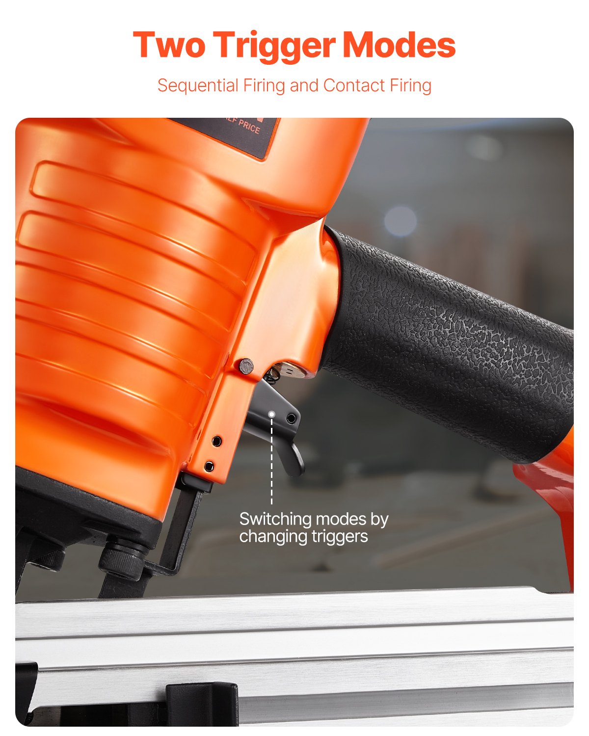 Framing Nailer, 80-120PSI Air Nail Gun, 2" to 3-1/2" 21 Degree Full Round Head Pneumatic Framing Nailer with Tool-Less Depth Adjustment & Dual Trigger Modes, Ideal for Framing Decking Flooring