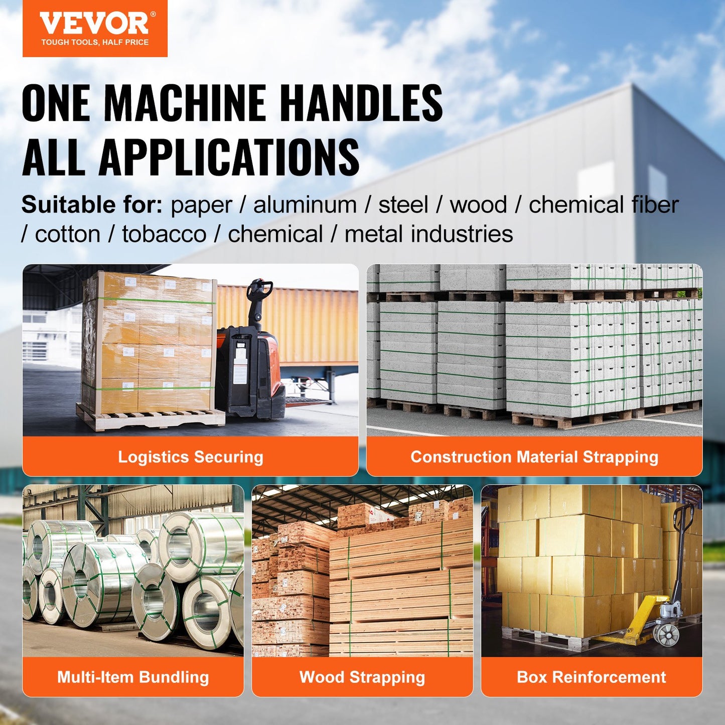 Pneumatiskt bandningsverktyg Handhållen bandningsmaskin för 3/4"-1" PET-band