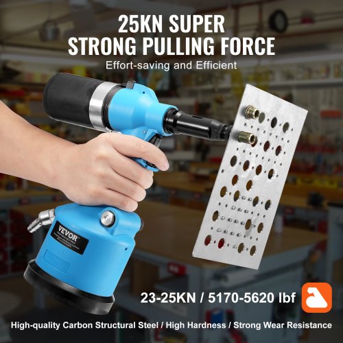 Pneumatic Air Riveter Heavy Duty Rivet Gun Tool Kit 13 pcs Nose Pieces | EU