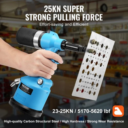 Pneumatic Air Riveter Heavy Duty Rivet Gun Tool Kit 13 pcs Nose Pieces | EU