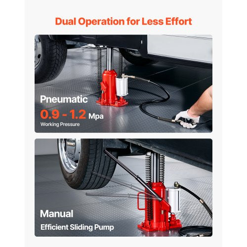 Lufthydraulischer Flaschenwagenheber, 20 Tonnen (44092 lb), Autoreparatur, Rot | EU