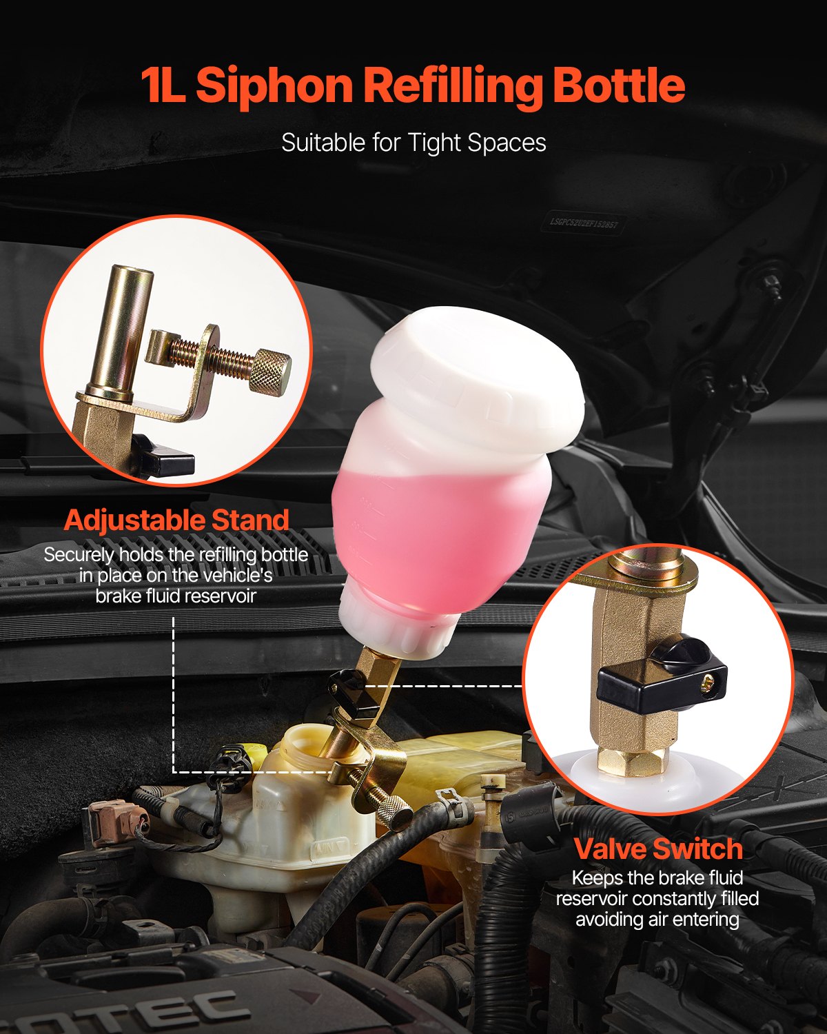 3L Bremsflüssigkeits-Entlüftungsset mit 13 Schlauchanschlüssen