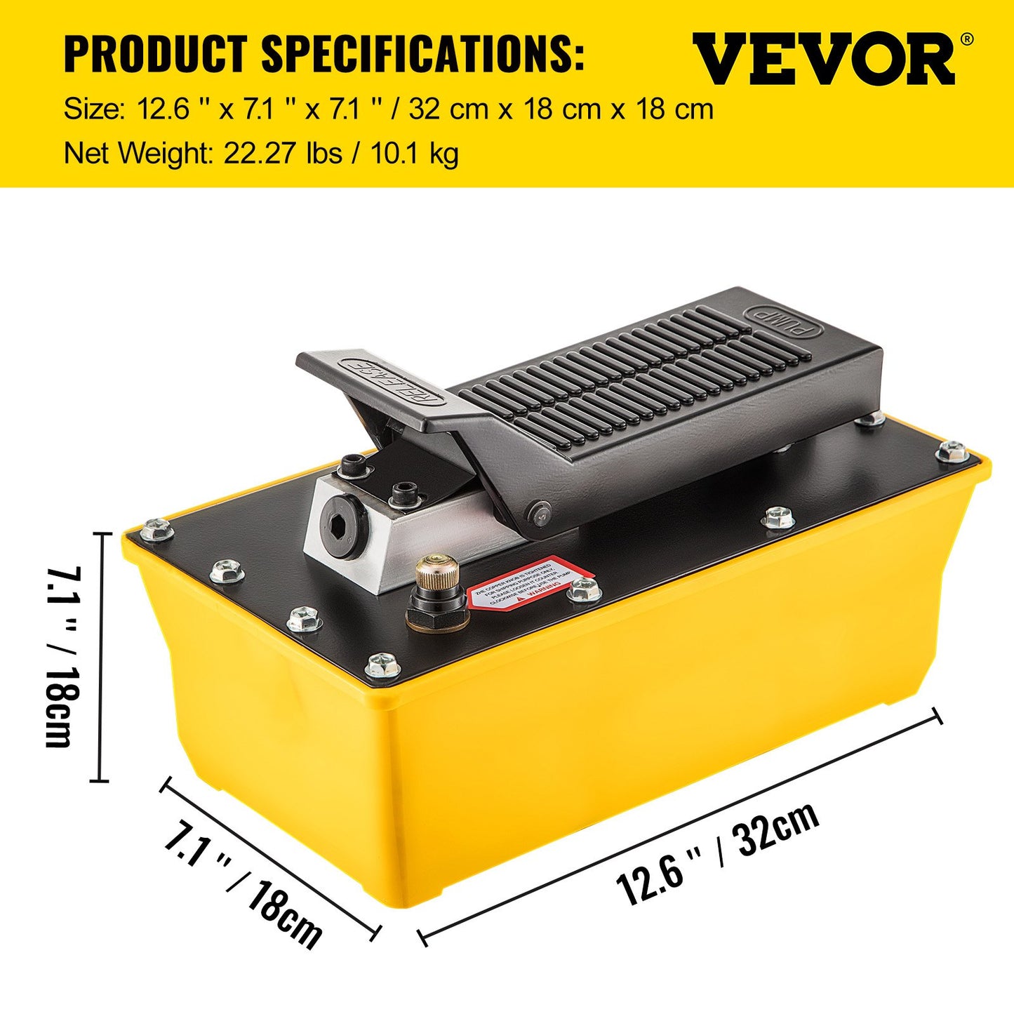 Air Hydraulic Pump, 10,000 PSI Hydraulic Foot Pump, 0.6 Gal Reservoir Foot Operated Air/Hydraulic Pump, with Hose and Spray Gun for Heavy Machinery Rigging, Auto Repair, Auto Body Frame Machines