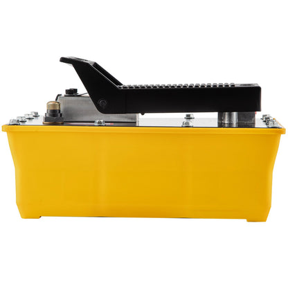 Lufthydraulikpumpe, 10.000 PSI hydraulische Fußpumpe, 1/2-Gallonen-Reservoir, fußbetriebene Luft-/Hydraulikpumpe, mit Schlauch und Spritzpistole für die Takelage schwerer Maschinen, Autoreparatur, Karosserierahmenmaschinen