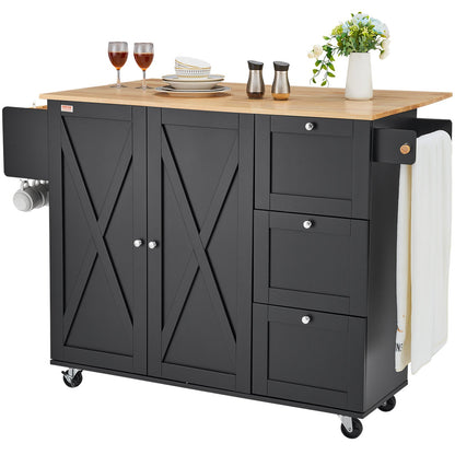 Kitchen Island Cart Rullande förvaringsskåp på hjul med låda och hyllor