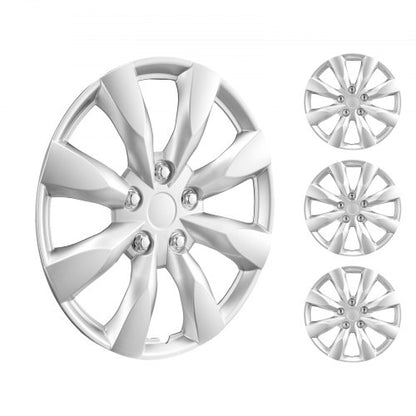 Wheel Rim Cover Hubcaps, 16 in Diameter, Sturdy & Durable Scratch-Resistant Hubcap with Snap & Valve Nozzle Hole, ABS & PC Hubcap with High Rigidity & Less Wind Drag, Fits for All Weather Use