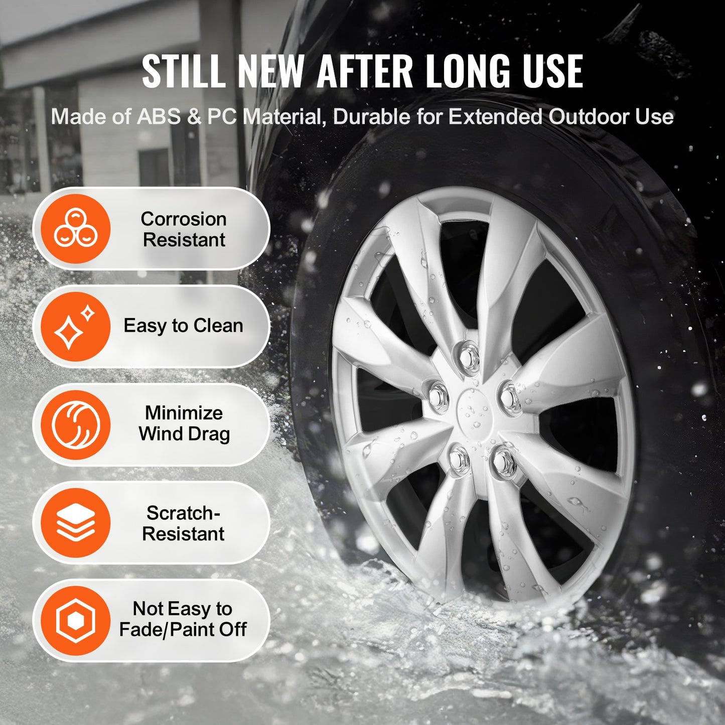 16" Felgenschutz Radkappen 4er Set robuste Radkappen für jedes Wetter