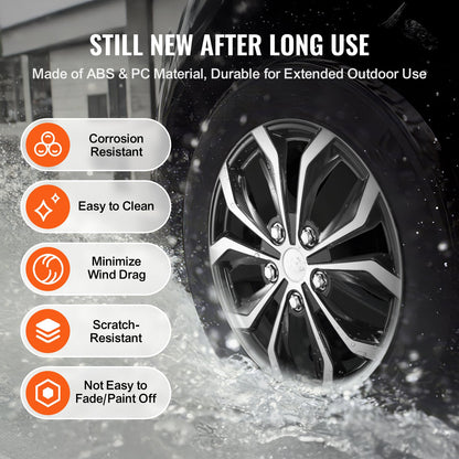 15" Felgenschutz Radkappen 4er Set robuste Radkappen für jedes Wetter