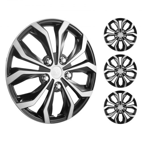 Wheel Rim Cover Hubcaps, 16 in Diameter, Sturdy & Durable Scratch-Resistant Hubcap with Snap & Valve Nozzle Hole, ABS & PC Hubcap with High Rigidity & Less Wind Drag, Fits for All Weather Use