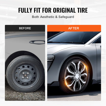 Wheel Rim Cover Hubcaps, 16 in Diameter, Sturdy & Durable Scratch-Resistant Hubcap with Snap & Valve Nozzle Hole, ABS & PC Hubcap with High Rigidity & Less Wind Drag, Fits for All Weather Use