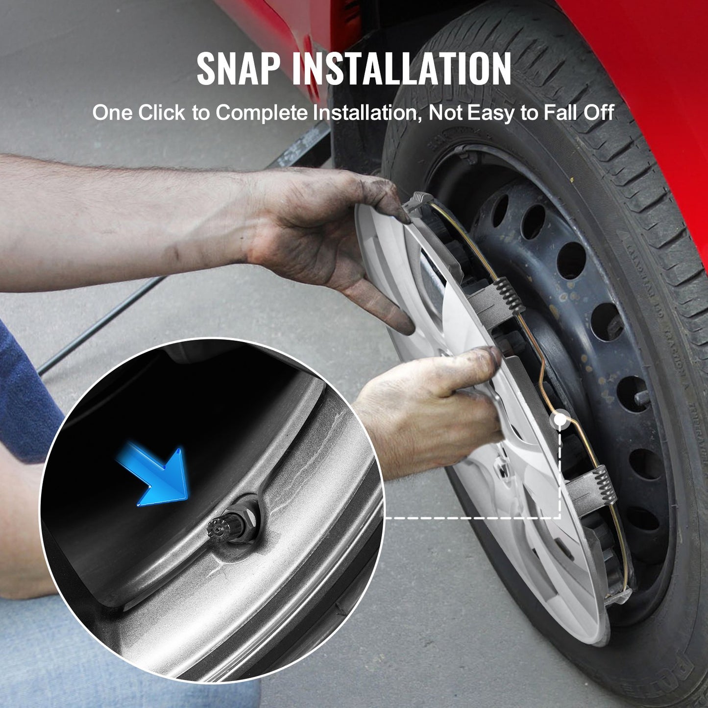 16" hjulfälgskydd navkapslar Set med 4 robusta navkapslar för alla väder