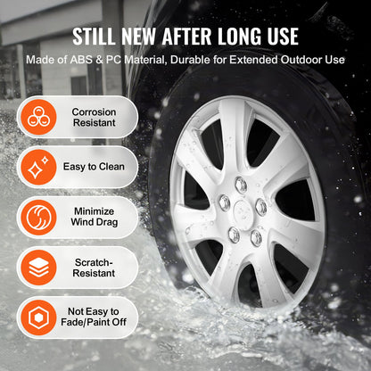 16" hjulfälgskydd navkapslar Set med 4 robusta navkapslar för alla väder