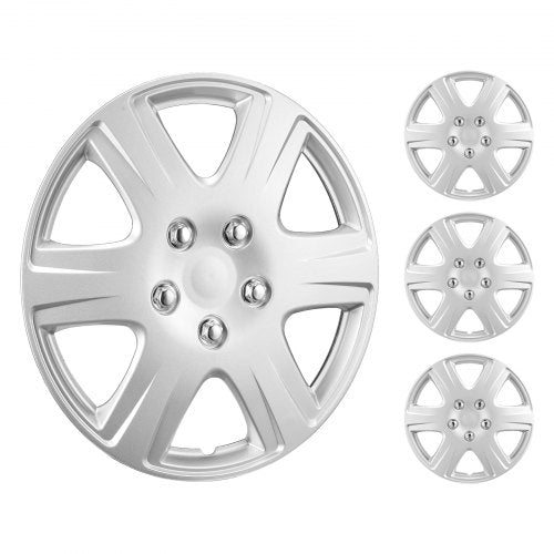 Wheel Rim Cover Hubcaps, 15 in Diameter, Sturdy & Durable Scratch-Resistant Hubcap with Snap & Valve Nozzle Hole, ABS & PC Hubcap with High Rigidity & Less Wind Drag, Fits for All Weather Use