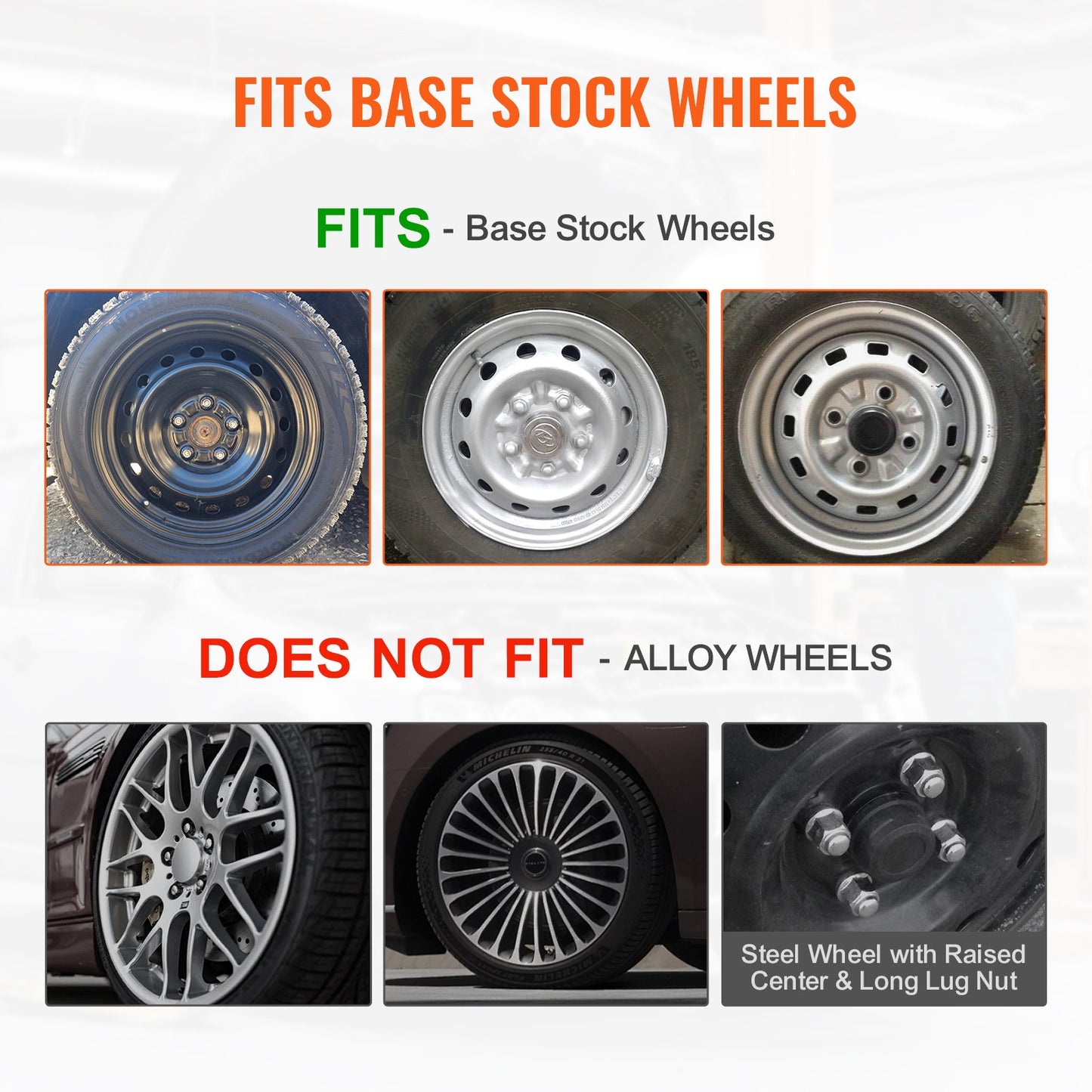 Wheel Rim Cover Hubcaps, 15 in Diameter, Sturdy & Durable Scratch-Resistant Hubcap with Snap & Valve Nozzle Hole, ABS & PC Hubcap with High Rigidity & Less Wind Drag, Fits for All Weather Use