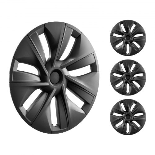 Wheel Rim Cover Hubcaps, 19 in, 2020-2023 Model Y Fully Fit Hubcap with Snap, Guard Tape & Valve Nozzle Hole, ABS & PC Hubcap with High Rigidity & Less Wind Drag, Fits for All Weather Use