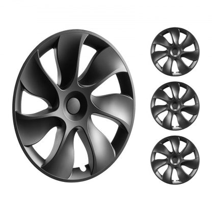 Wheel Rim Cover Hubcaps, 19 in, 2021-2023 Model Y Fully Fit Hubcap with Snap, Guard Tape & Valve Nozzle Hole, ABS & PC Hubcap with High Rigidity & Less Wind Drag, Fits for All Weather Use