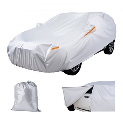 Car Cover, Car Cover Waterproof for Toyota RAV4 Compact SUV, Custom-fit All Weather Sun Rain Wind Frost Dust Snow Protection Full Exterior Covers with Door Zipper and Cotton Lining, Silver
