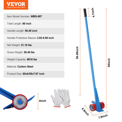 Palettenzerkleinerer, 60-Zoll-Griff, 8818 lbs Tragkraft, Q235 Kohlenstoffstahl, Hochleistungs-Deckzerstörer, Abbruchwerkzeug für Holzpaletten, Brecher, Brecheisenabzieher für effektives und einfaches Entfernen von Brettern