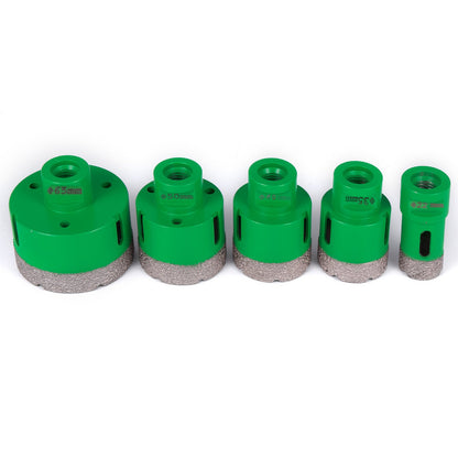 5-teiliges Diamant-Lochsägen-Set, Diamant-Bohrkern mit Sägeblatt, 22/35/40/50/65 mm, M14-Gewinde, Carborundum, Granit