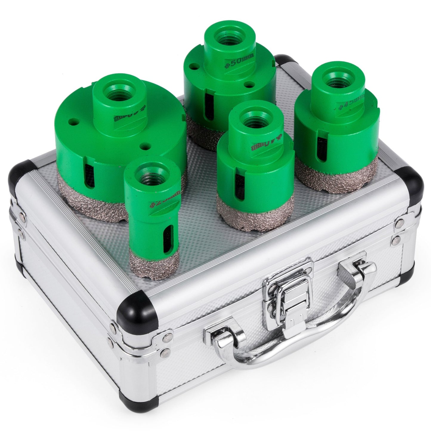 5-teiliges Diamant-Lochsägen-Set, Diamantbohrkronen, M14 25/40/45/50/68 mm Lochsägenbohrer, M14-Gewinde, Präzisionsbohren für Fliesen, Keramik, Granit