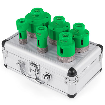 6-teiliges Diamant-Lochsägen-Set, Diamant-Lochsägen-Set, 20/25/42/50/55/68 mm, M14-Gewinde, Lochsägenschneider für Granit, Karborund, Keramik