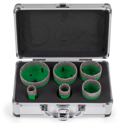 6-teiliges Diamant-Lochsägen-Set, Diamant-Lochsägen-Set, 20/25/42/50/55/68 mm, M14-Gewinde, Lochsägenschneider für Granit, Karborund, Keramik