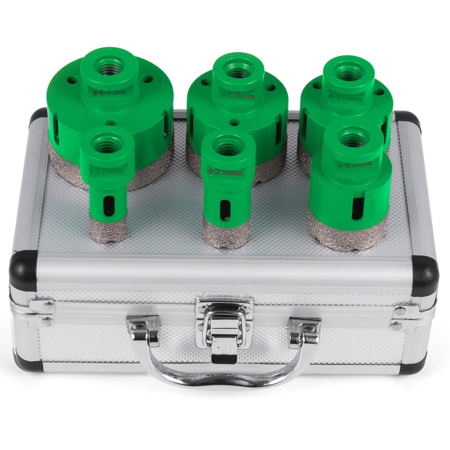 6-teiliges Diamant-Lochsägen-Set, Diamant-Lochsägen-Set, 20/25/42/50/55/68 mm, M14-Gewinde, Lochsägenschneider für Granit, Karborund, Keramik
