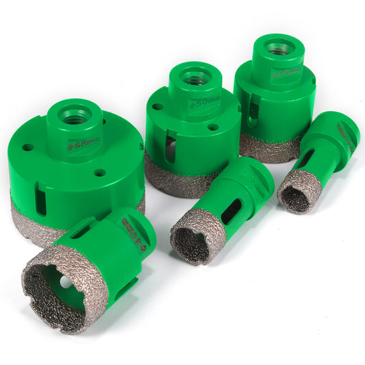 6PCS Diamond Hole Saw Set 20/25/40/45/50/68 mm Diamond Hole Saw Set, M14 Thread Portable Stoneware High Precision Hole Saw Cutter Drill Bits Drill Core Ceramic for Tile Ceramic Granite