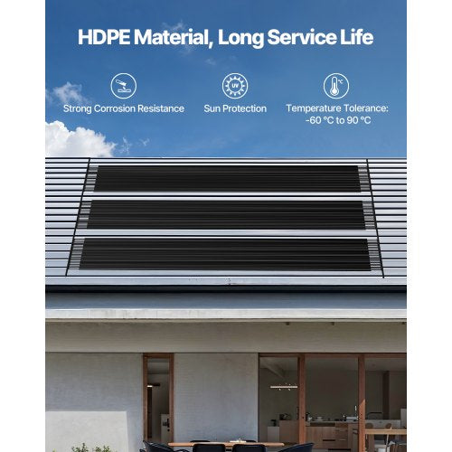 Solar Pool Heater 4 x 24 ft Aboveground &amp; Inground Pool Heating System | EU