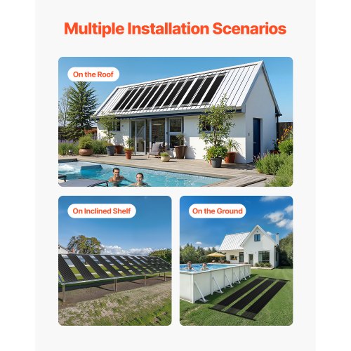 Solar-Poolheizung, 4 x 10 Fuß, oberirdisches Pool-Heizsystem (4 Paneele) | EU