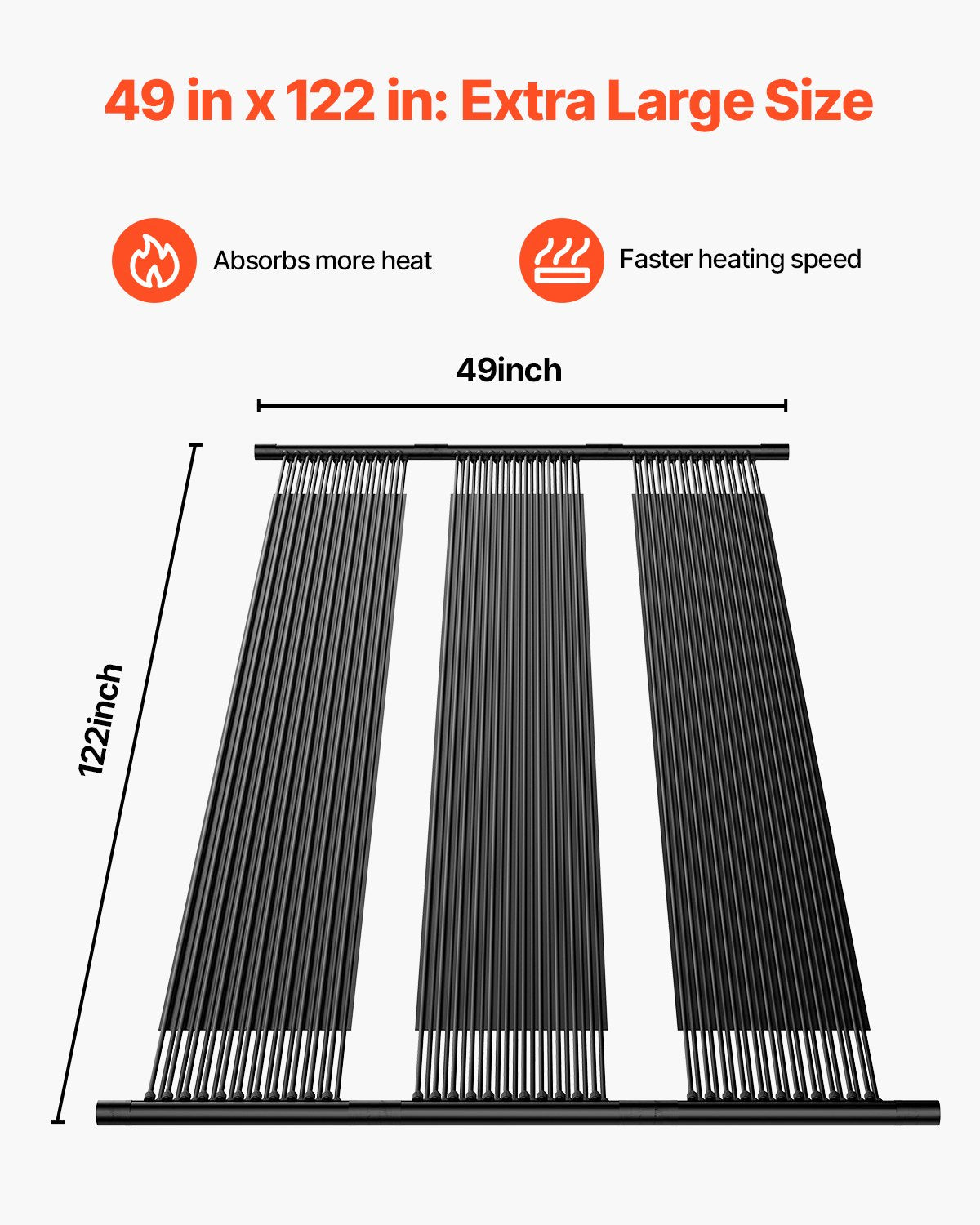 Solar Pool Heater, 4 x 10 ft HDPE Solar Pool Panel( 4 Pcs) - Durable & Weather-Proof, with Complete Accessories, Universal Solar Pool Panel–Raises Water Temperature, Aboveground & Inground Pool