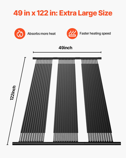 Solar Pool Heater, 4 x 10 ft HDPE Solar Pool Panel( 4 Pcs) - Durable & Weather-Proof, with Complete Accessories, Universal Solar Pool Panel–Raises Water Temperature, Aboveground & Inground Pool