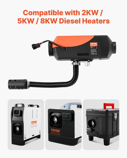 Diesel Heater Intake Pipe Kit, 0.98 inch Car Air Parking Heater Ducting Pipe Hose Tube, Stretchable & Bendable Car Air Intake Filter Silencer Hose Pipes Kit for 2KW 5KW 8KW Diesel Heaters