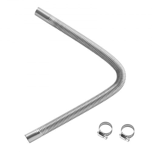 Exhaust Hose, 23.6 inch Diesel Heater Flexible Exhaust Pipe, Stainless Steel Exhausts Hoses with 2 Hose Clamps, Air Diesel Parking Heater Exhausts Hoses Line for 2KW 5KW 8KW Diesels Heaters