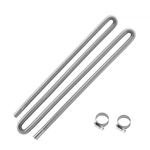 Exhaust Hose, 118.1 inch Stainless Steel Exhausts Hose, Diesel Heater Flexible Exhaust Pipe with 2 Hose Clamps, Exhausts Hoses Kit Diesel Heater Accessories for 2KW 5KW 8KW Diesels Heaters