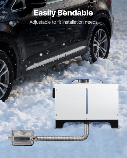 Exhaust Hose, 118.1 inch Stainless Steel Exhausts Hose, Diesel Heater Flexible Exhaust Pipe with 2 Hose Clamps, Exhausts Hoses Kit Diesel Heater Accessories for 2KW 5KW 8KW Diesels Heaters