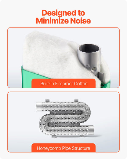 Diesel Heater Muffler, 0.94 inch Diesel Heater Muffler Upgrade, Parking Heaters Mufflers Fit with 2 Clamps and Screws, Aluminum Alloy Parking Heaters Noise Reducer for 2KW 5KW 8KW Heaters