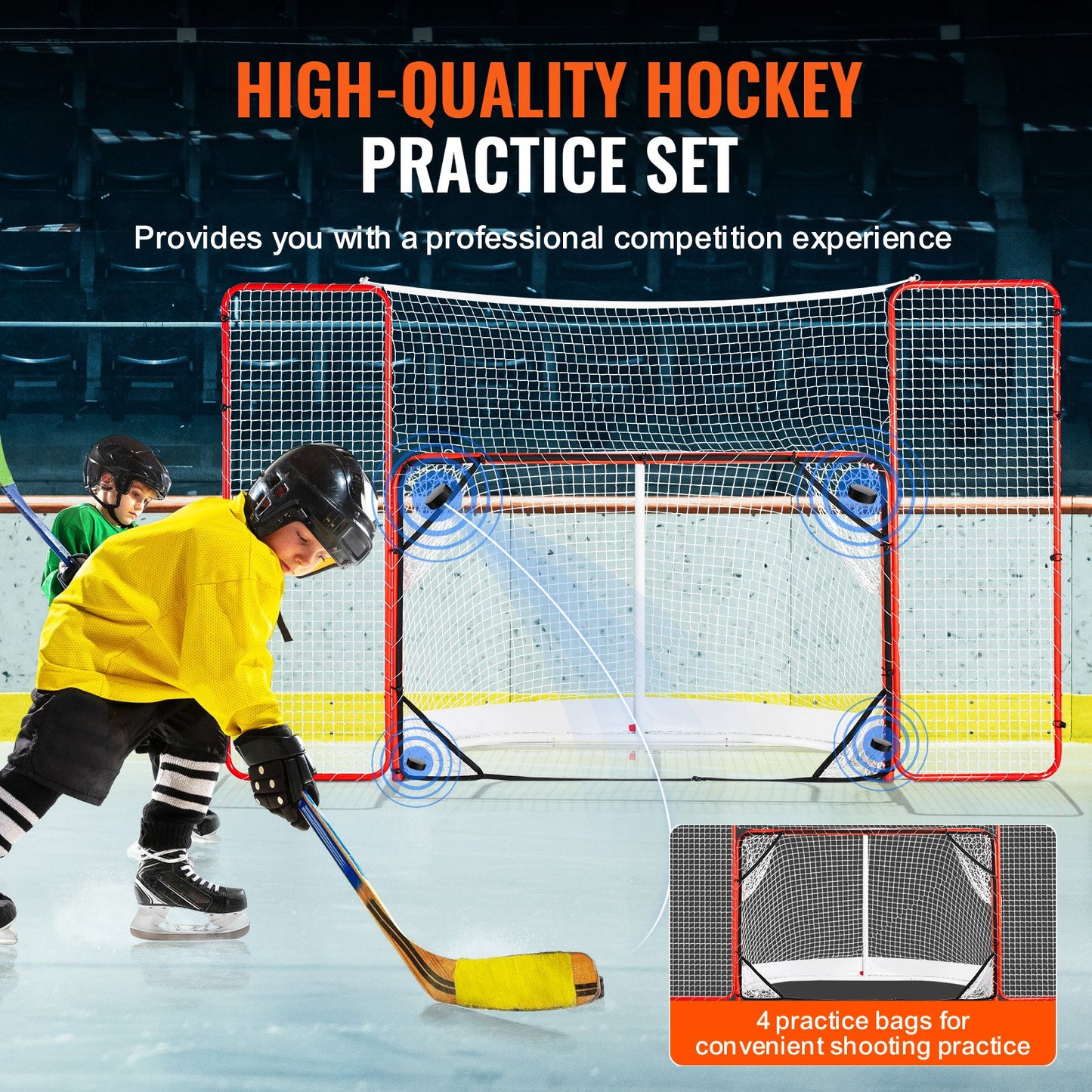 Hockeytor mit Backstop und Zielscheiben Street Outdoor Steel Hockey Net 72