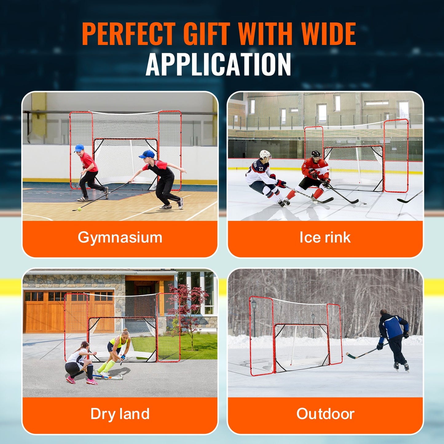 Hockeytor mit Backstop und Zielscheiben Street Outdoor Steel Hockey Net 72