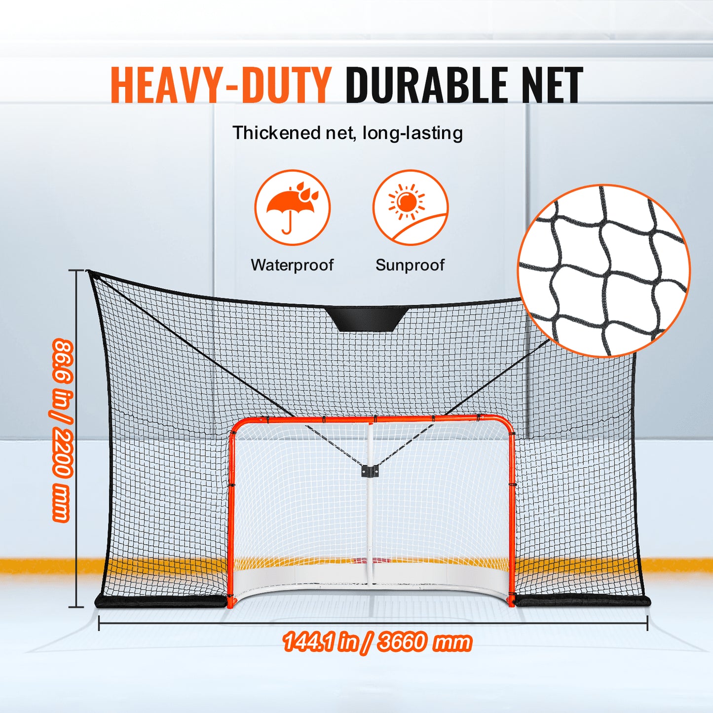 Hockey Ziel Backstop Net Street Hockey Sport Ziel Netting Outdoor 12x7FT