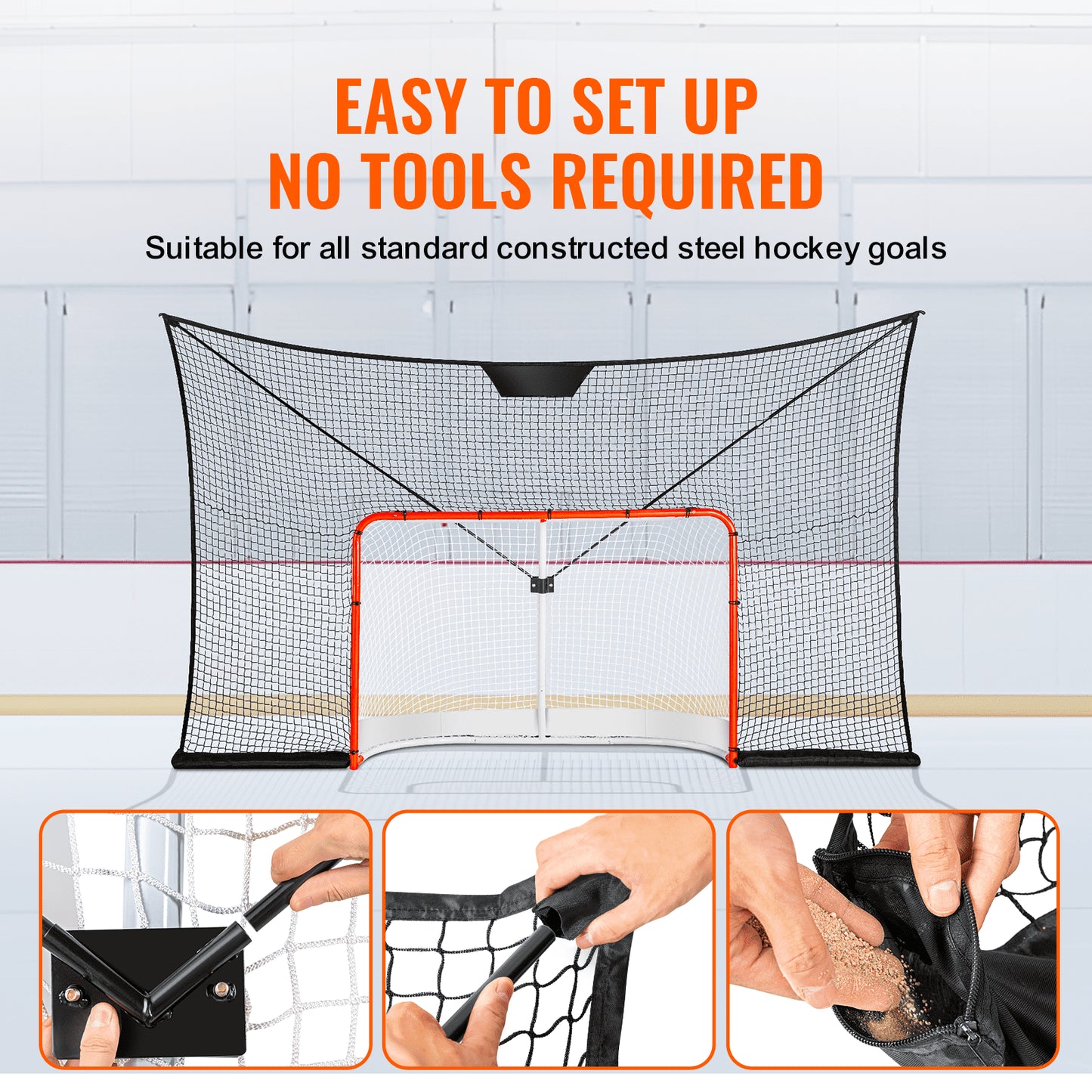 Hockey Ziel Backstop Net Street Hockey Sport Ziel Netting Outdoor 12x7FT