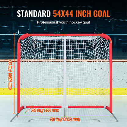Jugend-Streethockey-Netz, Indoor- und Outdoor-Stahl-Hockey-Tor für Kinder, 137,2 x 111,8 cm