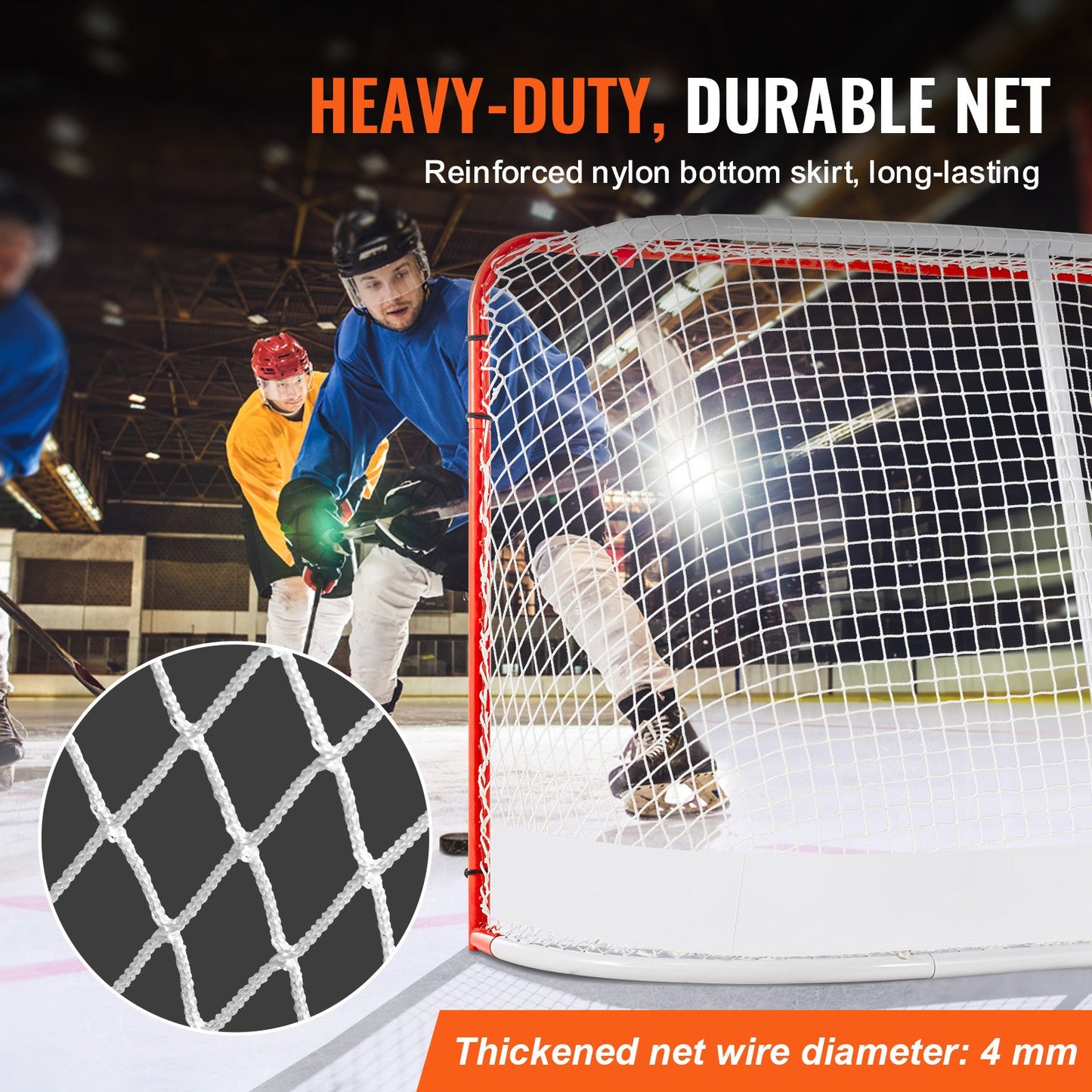 Street Hockey Net Indoor Outdoor Steel Hockey Goal Set 72"x48
