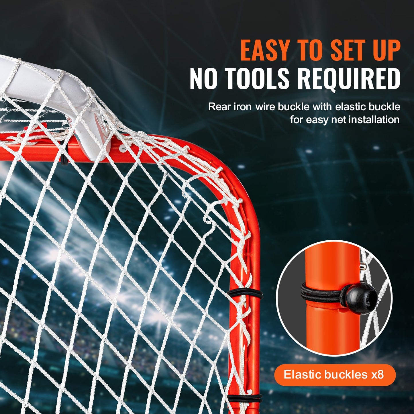 Street Hockey Net Indoor Outdoor Steel Hockey Goal Set 72"x48